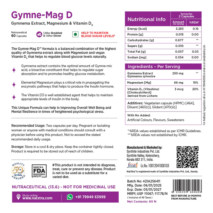 Gymne-Mag D & Gut Health Gummies