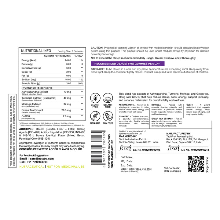 Gymne-Mag D & Ashwagandha Berry Boost Gummies
