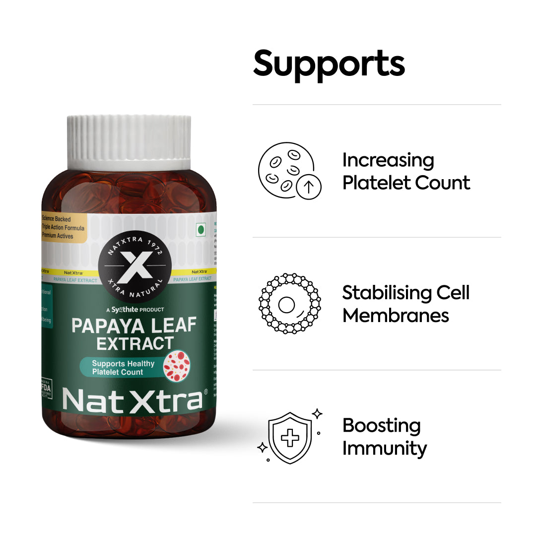 Papaya leaf extract (30 capsules) to support healthy platelet levels